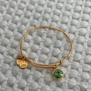 Peridot Swarovski® Birthstone Charm Bangle